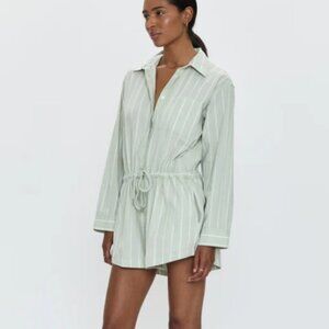 PISTOLA -  AMELIE ROMPER - PISTACHIO STRIPE - SMALL - NWT